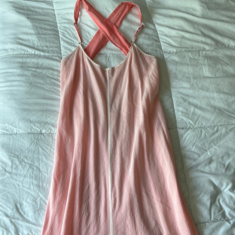 Eloise cross- cross strap, low back cotton slip dress